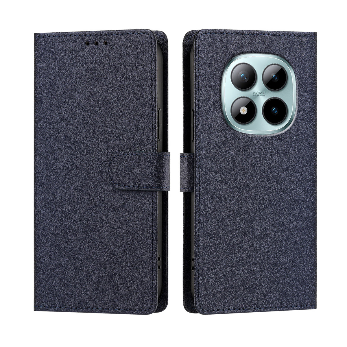 For Xiaomi Poco M8 Pro 5G / Xiaomi Redmi Note 15 Pro+ 5G (Global) Case Silk Texture PU Leather Wallet Flip Stand Phone Cover with Wrist Strap