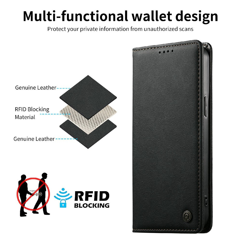 DIERFENG DF-019 for Xiaomi Redmi 17 4G  /  Redmi 17 5G Leather Wallet Case Magnetic Flip Cover with Card Slots RFID Blocking