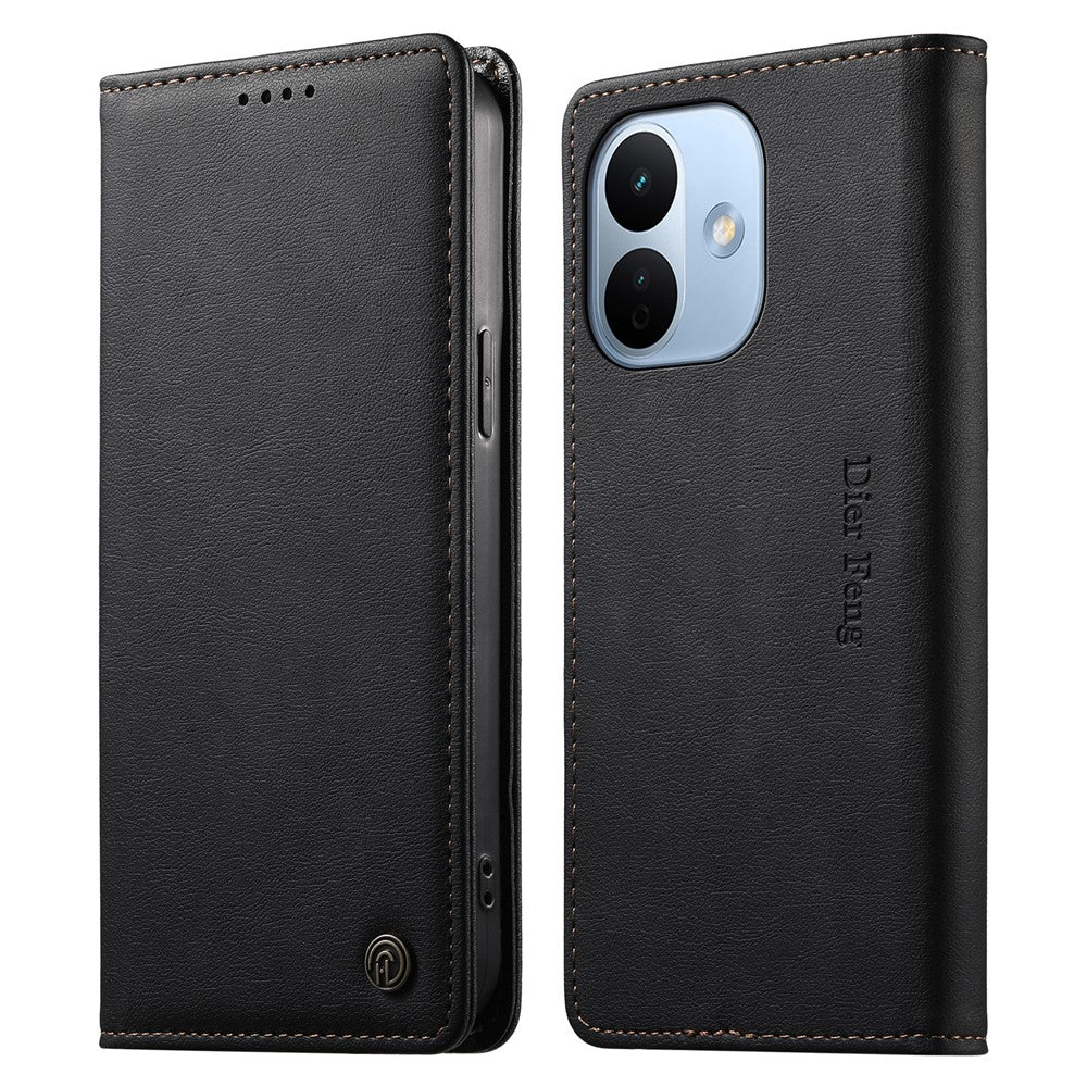 DIERFENG DF-019 for Xiaomi Redmi Note 17 Pro Max 5G Leather Wallet Case Magnetic Flip Cover with Card Slots RFID Blocking