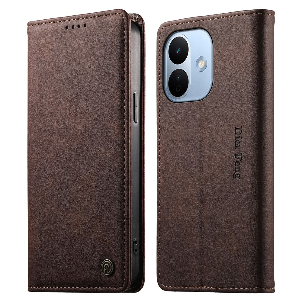 DIERFENG DF-019 for Xiaomi Redmi Note 17 Pro Max 5G Leather Wallet Case Magnetic Flip Cover with Card Slots RFID Blocking