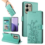 For Xiaomi Redmi 17 4G  /  Redmi 17 5G Wallet Case Butterfly Floral Imprint PU Leather Phone Cover with Wrist Strap