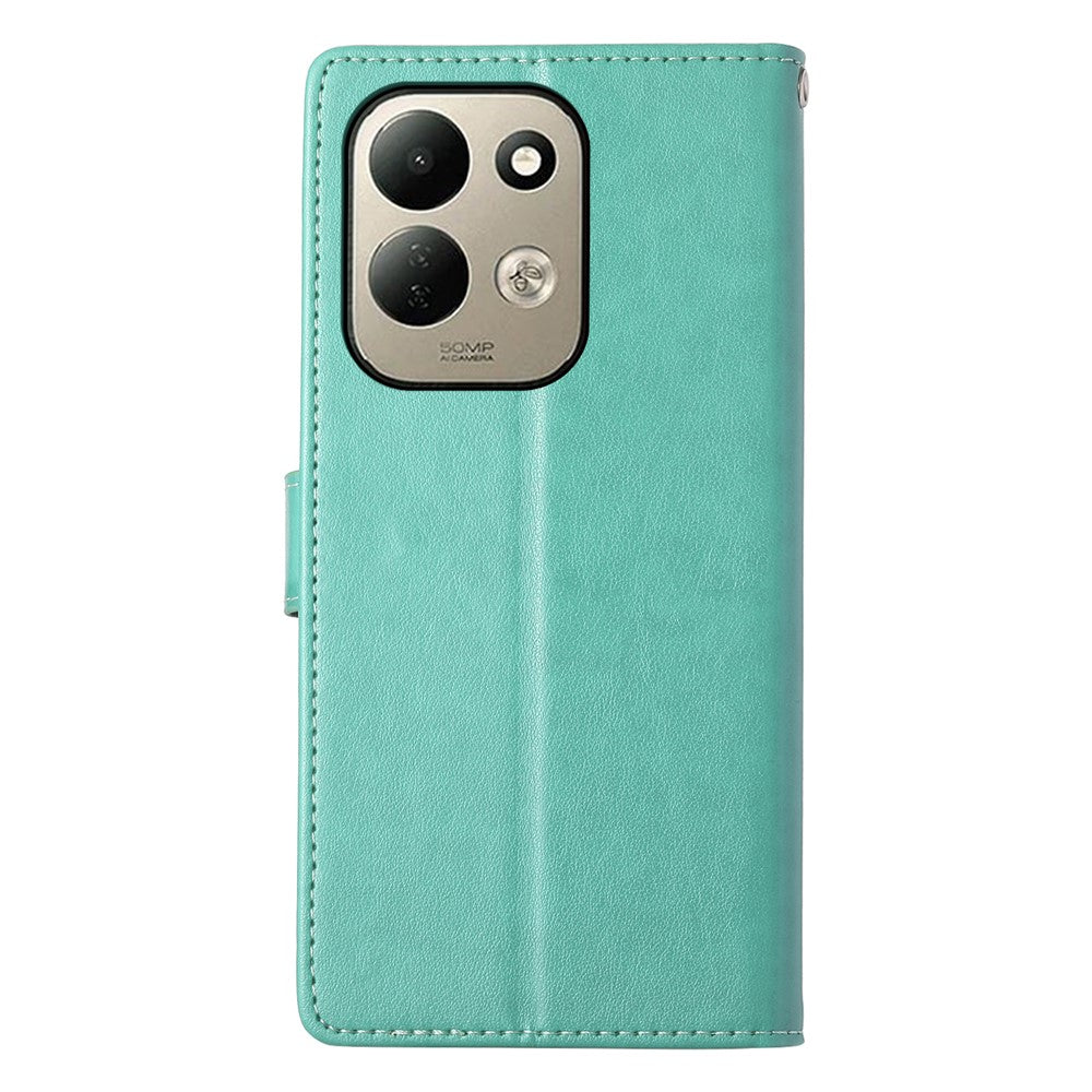 For Xiaomi Redmi 17 4G  /  Redmi 17 5G Wallet Case Butterfly Floral Imprint PU Leather Phone Cover with Wrist Strap