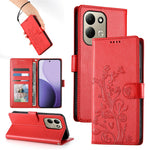 For Xiaomi Redmi 17 4G  /  Redmi 17 5G Wallet Case Butterfly Floral Imprint PU Leather Phone Cover with Wrist Strap