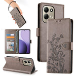 For Xiaomi Redmi 17 4G  /  Redmi 17 5G Wallet Case Butterfly Floral Imprint PU Leather Phone Cover with Wrist Strap