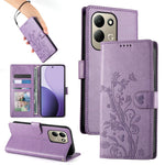 For Xiaomi Redmi 17 4G  /  Redmi 17 5G Wallet Case Butterfly Floral Imprint PU Leather Phone Cover with Wrist Strap