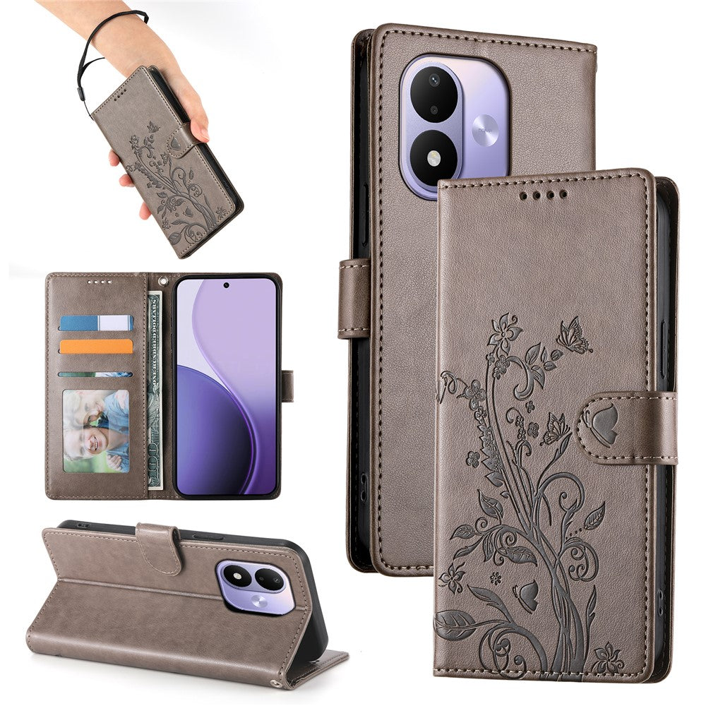 Xiaomi Redmi Note 17 4G (Global) / Note 17 5G (Global) / Note 17 (Indien/Kina) 5G Plånboksfodral PU-läder med fjärilsmönster och handledsrem