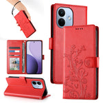For Xiaomi Redmi Note 17 Pro 5G Wallet Case Butterfly Floral Imprint PU Leather Phone Cover with Wrist Strap
