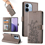For Xiaomi Redmi Note 17 Pro 5G Wallet Case Butterfly Floral Imprint PU Leather Phone Cover with Wrist Strap