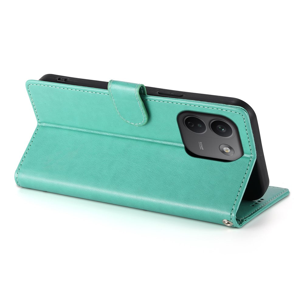 Xiaomi Redmi Note 17 Pro Max 5G plånboksfodral i PU-läder med fjärilsblommor och handledsrem