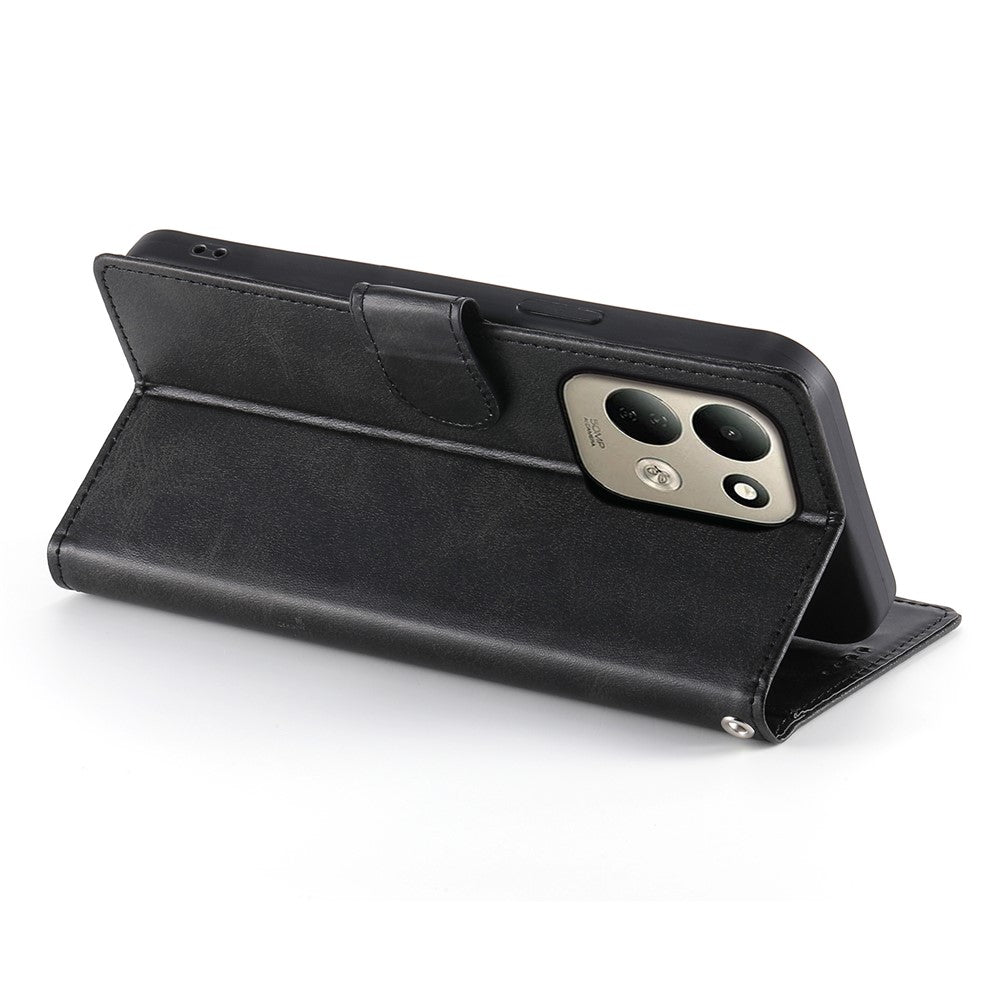 For Xiaomi Redmi 17 4G  /  Redmi 17 5G Case Stand Wallet Calf Texture PU Leather Flip Phone Cover with Wrist Strap