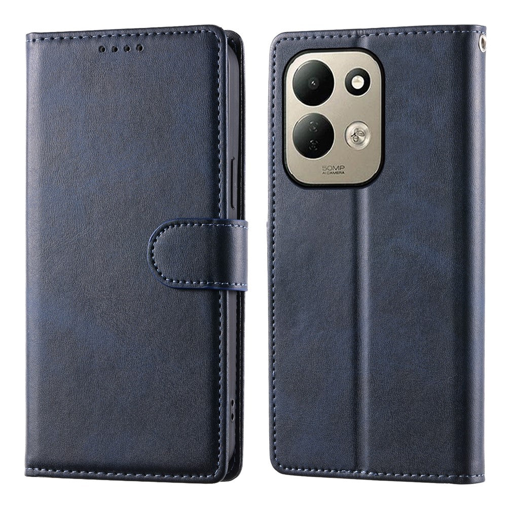 For Xiaomi Redmi 17 4G  /  Redmi 17 5G Case Stand Wallet Calf Texture PU Leather Flip Phone Cover with Wrist Strap