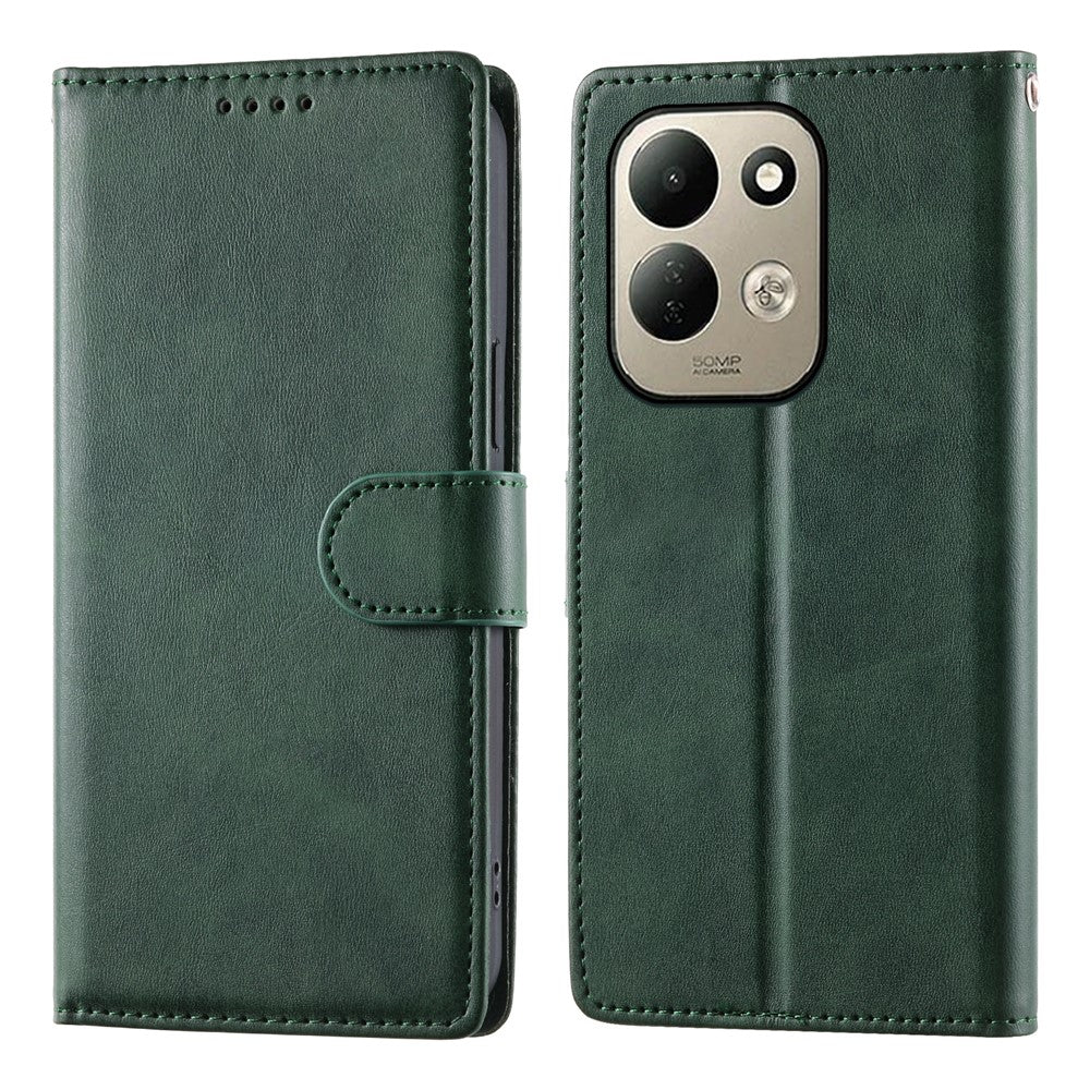 For Xiaomi Redmi 17 4G  /  Redmi 17 5G Case Stand Wallet Calf Texture PU Leather Flip Phone Cover with Wrist Strap