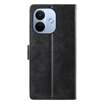 For Xiaomi Redmi Note 17 Pro 5G Case Stand Wallet Calf Texture PU Leather Flip Phone Cover with Wrist Strap