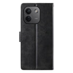 Xiaomi Redmi Note 17 Pro Max 5G-skal, stativplånbok, kalvtextur, PU-läder, fällbart mobilskal med handledsrem