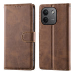 Xiaomi Redmi Note 17 Pro Max 5G-skal, stativplånbok, kalvtextur, PU-läder, fällbart mobilskal med handledsrem