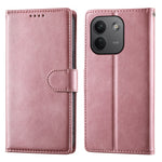 Xiaomi Redmi Note 17 Pro Max 5G-skal, stativplånbok, kalvtextur, PU-läder, fällbart mobilskal med handledsrem
