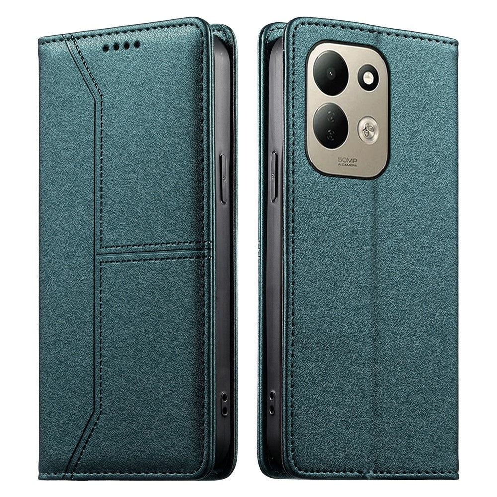 For Xiaomi Redmi 17 4G  /  Redmi 17 5G Wallet Stand Case Line Splicing TPU PU Leather Phone Cover