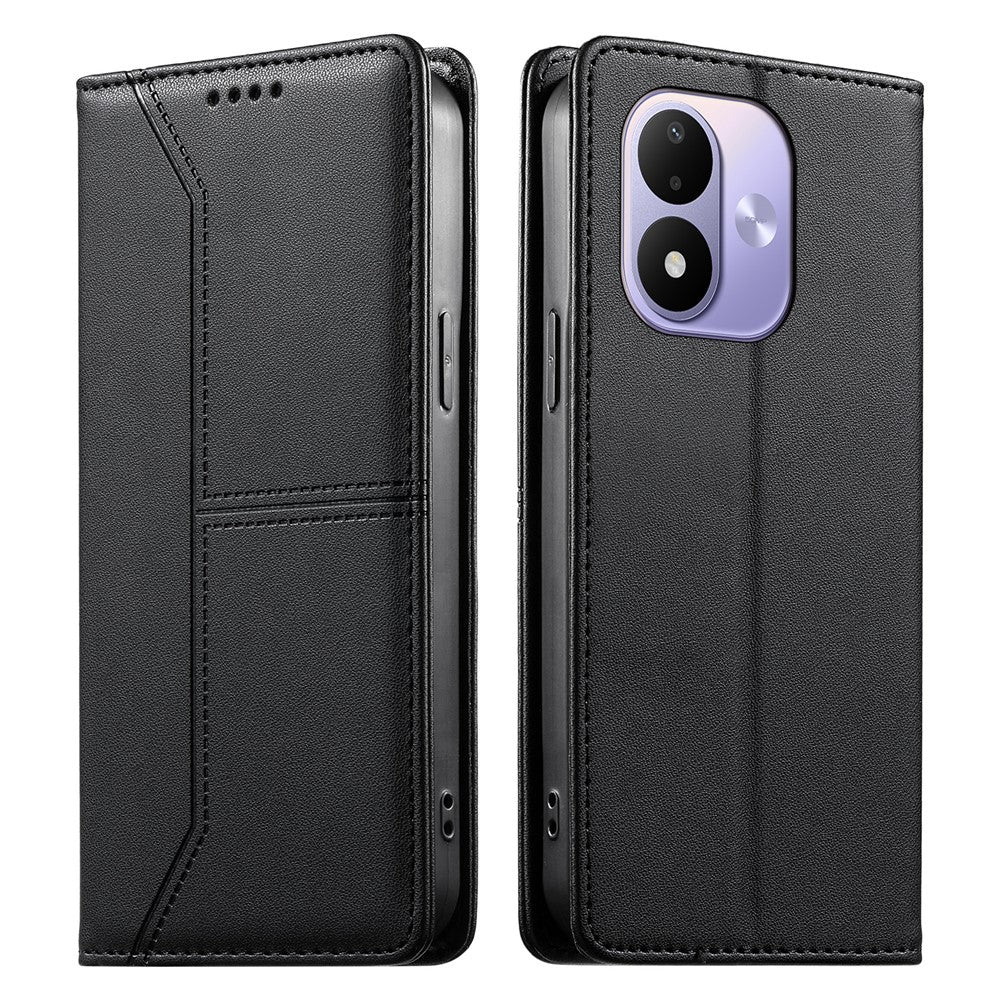 For Xiaomi Redmi Note 17 4G (Global) / Note 17 5G (Global) / Note 17 (India / China) 5G Wallet Stand Case Line Splicing TPU PU Leather Phone Cover