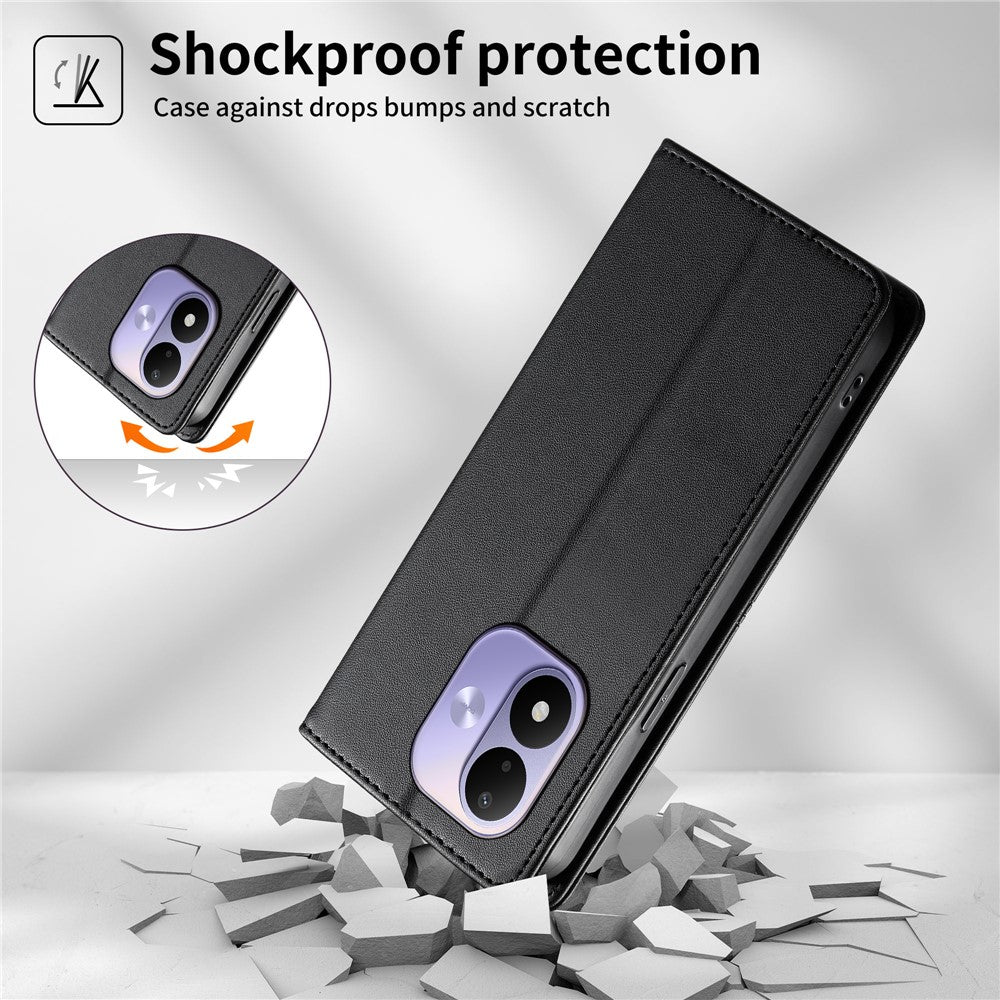 For Xiaomi Redmi Note 17 4G (Global) / Note 17 5G (Global) / Note 17 (India / China) 5G Wallet Stand Case Line Splicing TPU PU Leather Phone Cover
