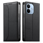 For Xiaomi Redmi Note 17 Pro 5G Wallet Stand Case Line Splicing TPU PU Leather Phone Cover