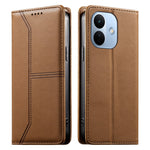For Xiaomi Redmi Note 17 Pro Max 5G Wallet Stand Case Line Splicing TPU PU Leather Phone Cover