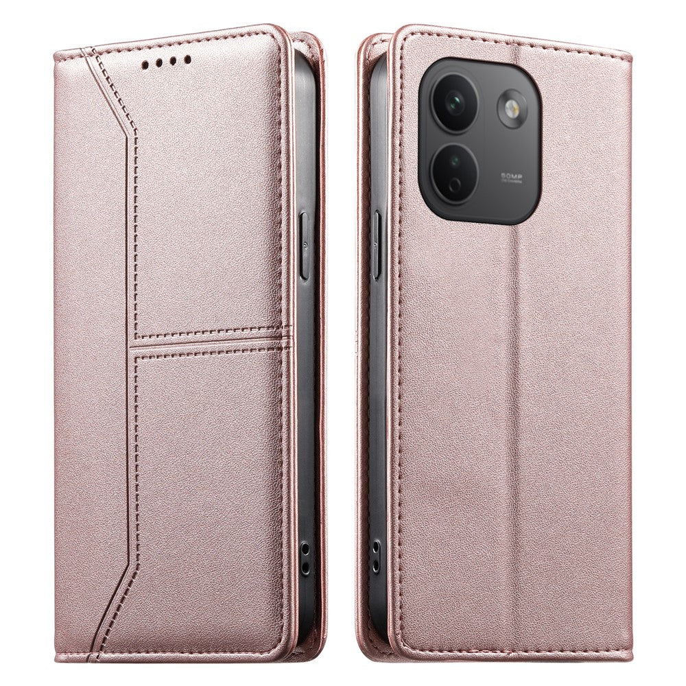 Xiaomi Redmi Note 17 Pro Max 5G Plånboksfodral Line Splicing TPU PU-lädermobilskal
