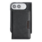 For iPhone Fold Magnetic Case Bi-fold Card Bag Kickstand PU Leather Coated TPU Cover