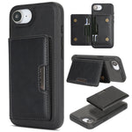 Til iPhone 16e / iPhone 17e Magnetisk Etui Bi-fold Korttaske Kickstand PU Læderbelagt TPU Cover