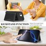 Til iPhone 16e / iPhone 17e Magnetisk Etui Bi-fold Korttaske Kickstand PU Læderbelagt TPU Cover