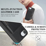 Til iPhone 16e / iPhone 17e Magnetisk Etui Bi-fold Korttaske Kickstand PU Læderbelagt TPU Cover
