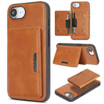 Til iPhone 16e / iPhone 17e Magnetisk Etui Bi-fold Korttaske Kickstand PU Læderbelagt TPU Cover