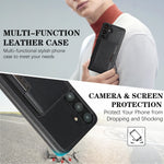 For Samsung Galaxy S26+ Magnetic Case Bi-fold Card Bag Kickstand PU Leather Coated TPU Cover
