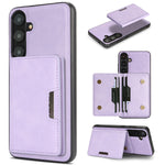 For Samsung Galaxy S26+ Magnetic Case Bi-fold Card Bag Kickstand PU Leather Coated TPU Cover