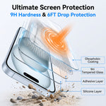 For iPhone 17 Magnetic Case TPU+PC Transparent Phone Cover with High Aluminium-silicon Glass Screen Protector