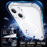 For iPhone 13 Magnetic Case TPU+PC Transparent Phone Cover with High Aluminium-silicon Glass Screen Protector