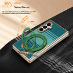 Til Samsung Galaxy Z Fold8 Ultra Cover Magnetisk Roterende Støtteben Aramidfiber Tekstur Læder + PC Telefoncover med HD Skærmbeskytter