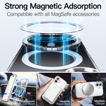 For iPhone 13 Pro Magnetic Case TPU + PC Clear Phone Cover with High Aluminium-silicon Glass Screen Protector + Tempered Glass Lens Protector