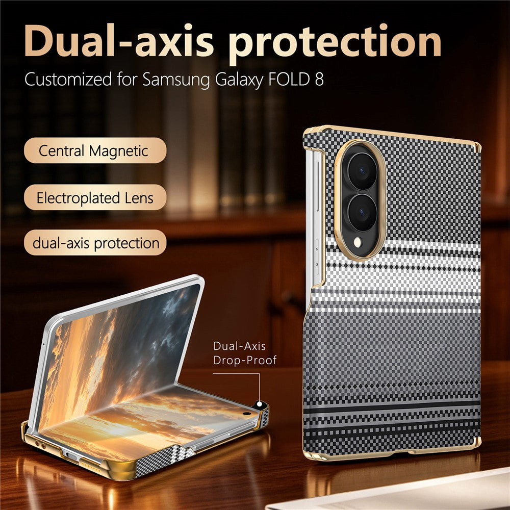 For Samsung Galaxy Z Fold8 Magnetic Case Hinge Protection Gradient Color Leather + PC Shockproof Phone Cover