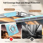 For Samsung Galaxy Z Fold8 Case Rhinestone Magnetic Kickstand Floral Pattern Leather Back Cover