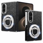 For Samsung Galaxy Z Fold8 Case Rhinestone Magnetic Kickstand Floral Pattern Leather Back Cover