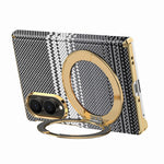 For Samsung Galaxy Z Fold8 Magnetic Case Ring Kickstand Hinge Design Electroplated Leather + PC Phone Cover