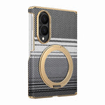 For Samsung Galaxy Z Fold8 Magnetic Case Ring Kickstand Hinge Design Electroplated Leather + PC Phone Cover