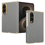 For Samsung Galaxy Z Fold8 Magnetic Case Dual-Axis Hinge Protection Grid Pattern Leather + PC Phone Back Cover