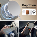 For Samsung Galaxy Z Fold8 Magnetic Case Dual-Axis Hinge Protection Grid Pattern Leather + PC Phone Back Cover