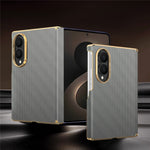 For Samsung Galaxy Z Fold8 Magnetic Case Dual-Axis Hinge Protection Grid Pattern Leather + PC Phone Back Cover