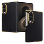 For Samsung Galaxy Z Fold8 Magnetic Case Dual-Axis Hinge Protection Grid Pattern Leather + PC Phone Back Cover