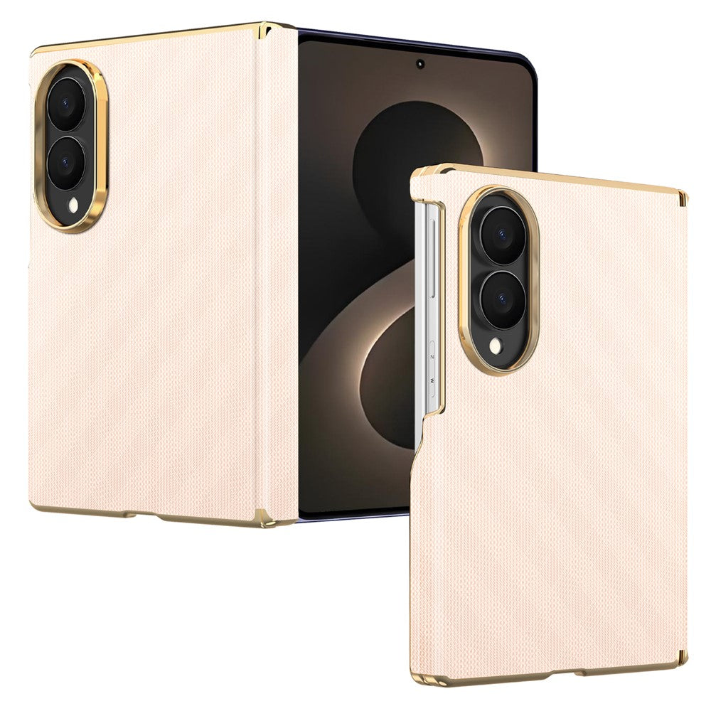 For Samsung Galaxy Z Fold8 Magnetic Case Dual-Axis Hinge Protection Grid Pattern Leather + PC Phone Back Cover