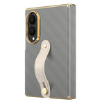 For Samsung Galaxy Z Fold8 Case with Wristband PU Leather + PC Dual-Axis Hinge Protection Phone Cover