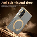 For Samsung Galaxy Z Fold8 Case Magnetic Kickstand Leather + PC Dual-Axis Hinge Protection Phone Cover