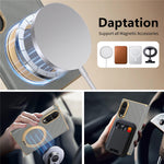 For Samsung Galaxy Z Fold8 Case Magnetic Kickstand Leather + PC Dual-Axis Hinge Protection Phone Cover